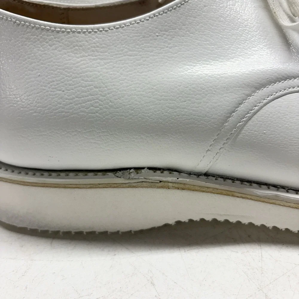 Alden 427 White Calfskin Plain Toe Dover Blucher Derby Shoes Men's Size 9.5 C/E